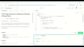 Flip Columns For Maximum Number of Equal Rows | 2 Approaches | #leetcodeproblems 1072 | #coding