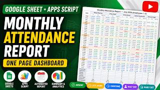 Build a Professional Monthly Attendance Report in Google Sheets + Apps Script