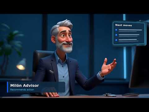 Milōn for owners: 30-second walkthrough of the health score, 13-week cash forecast and next moves