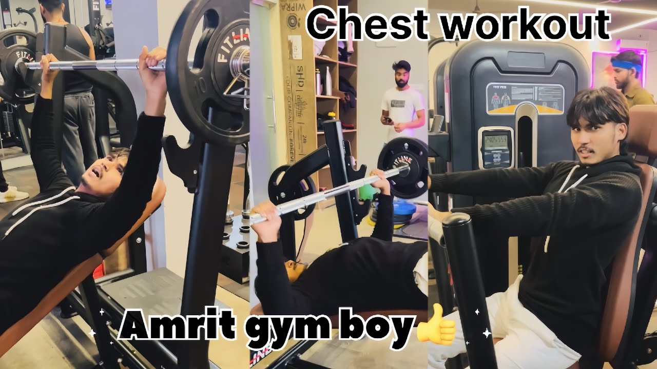 Chest workout👍, best exercise, video, 👌Amrit gym boy upper chest, middle, chest, 🔥lover, chest🔥