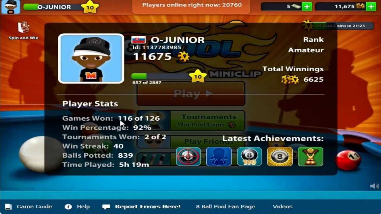 ►8 Ball Pool: My Stats