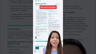 VETASSESS : BIOTECHNOLOGIST  #skillsassesment #vetassess #491 #190