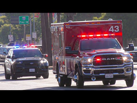 LAFD *BRAND NEW* Rescue 43, Advanced Provider 43, Engine 43, and LAPD Pacific Unit Responding