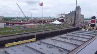 The Edwin H. Gott vs The Alpena at the Soo Locks Engineers Day 2013 by Vivian LeMay