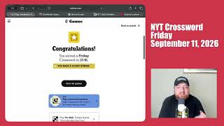 can't believe I didn't see ACHHED until I uploaded 🙃 | NYT Crossword Friday, September 11, 2026