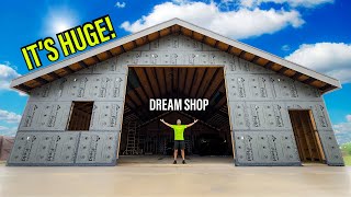 I BUILT THE BIGGEST GARAGE DOOR POSSIBLE ON MY DREAM SHOP