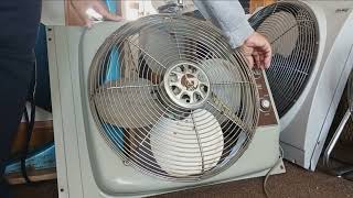 Vintage Sears Tri-Speed Electrically Reversible Window Fan With Thermostat