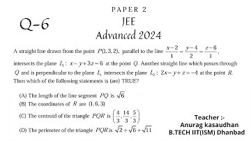 JEE Advanced 2024 Math Paper 2 (Q 6) solution | IIT JEE Maths | #jeeadvanced2024  #projecteducation