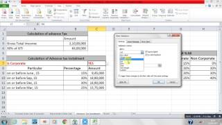 How to calculate advance tax by using new excel formula (if+vlookup)