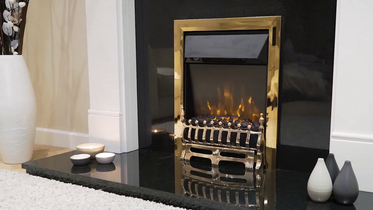 Focal Point Blenheim Electric Fire - Brass - YouTube