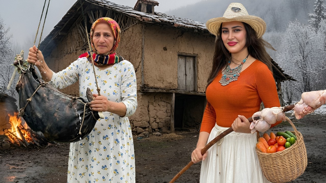 A Cozy Day in the Village: Foraging, Cooking, and Family Time