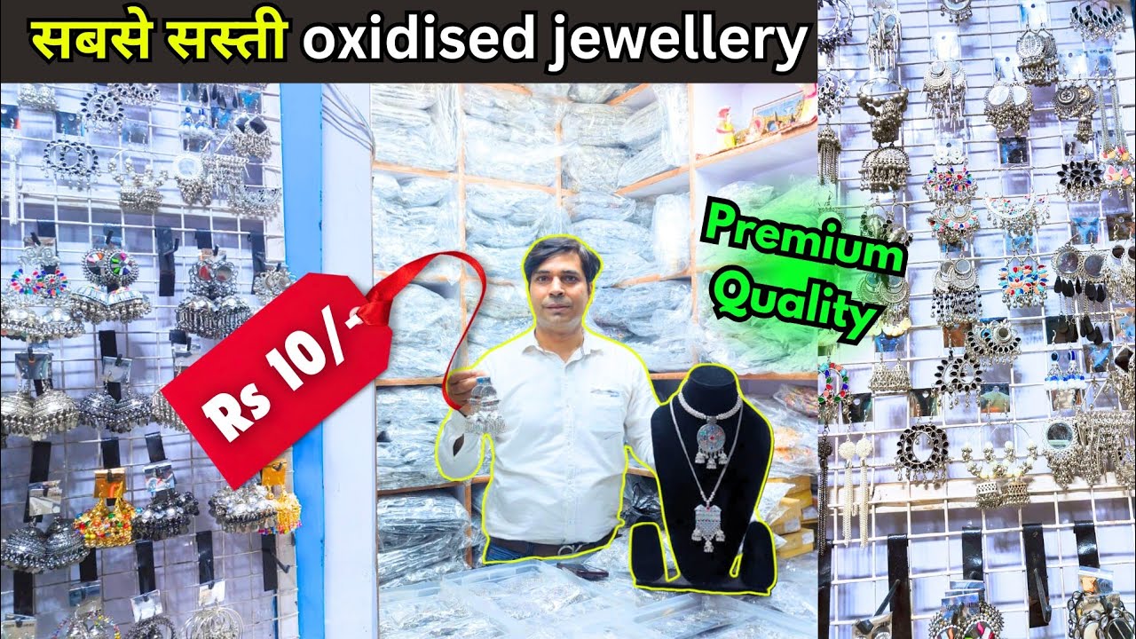 Oxidised Earrings Wholesale Market in Delhi | Oxidised Earrings, Bracelets & Long Set Manufacture