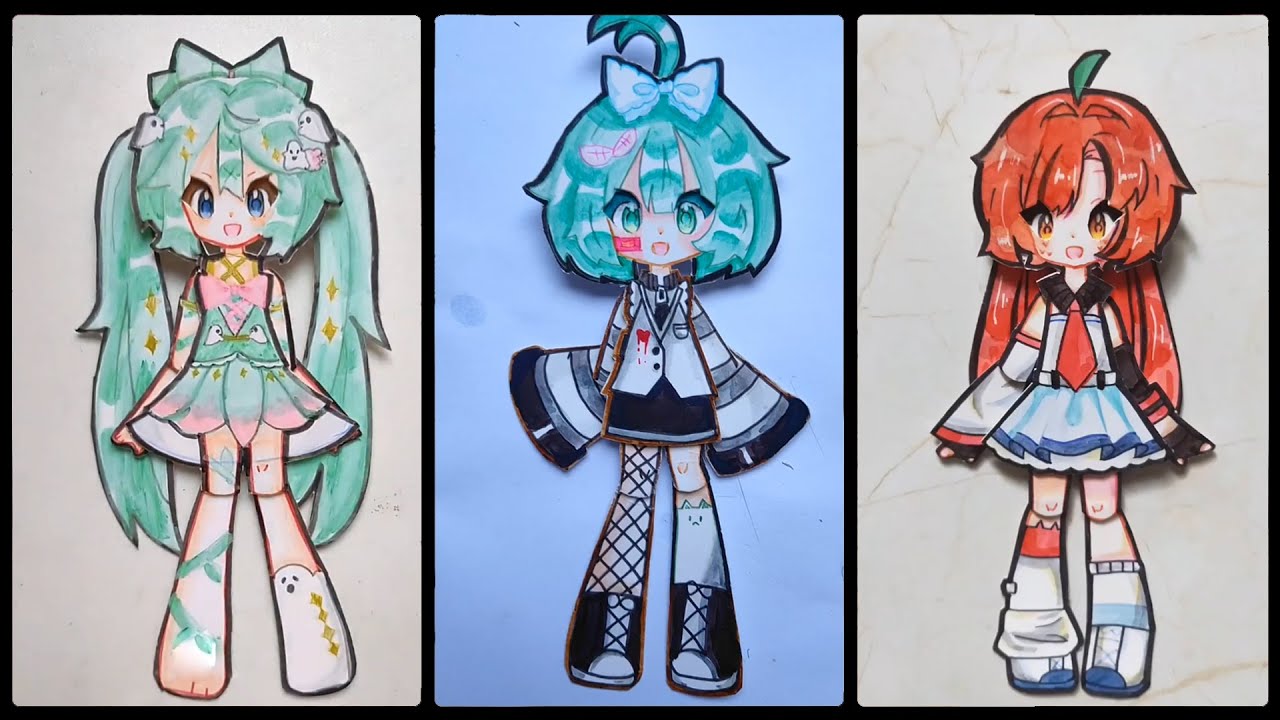 gacha life boneca de papel paperdolls #gachalife #gachaclub #paper #shorts  #diy 