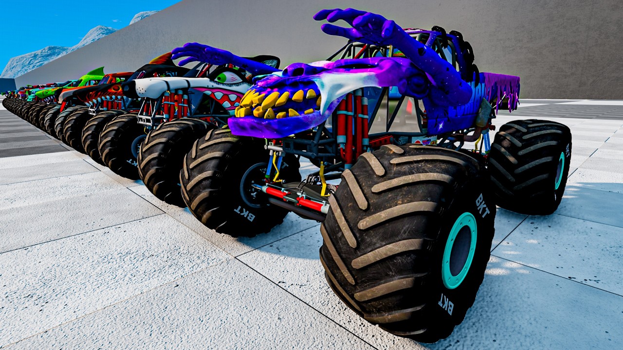 Epic High Speed monster trucks jumps stunt & crashes #15 | BeamNG Drive