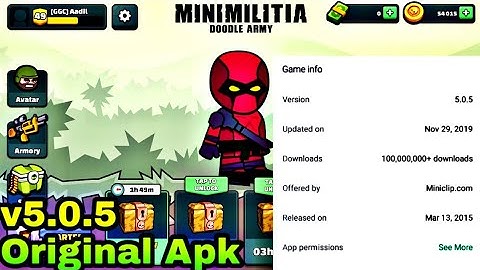 #DA2 Mini Militia 5.0.5 New Update (Original Lib Added Apk) || by Gamer Aadil