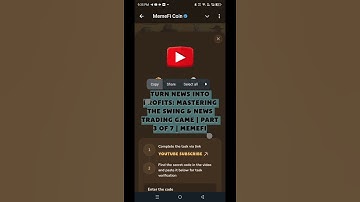 Turn News into Profits: Mastering the Swing & News Trading Game | Part 3 | MemeFi youtube video code