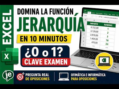 Función JERARQUÍA.EQV Excel ¿cómo hacer rankings? | Pregunta Real Oposiciones Auxiliar