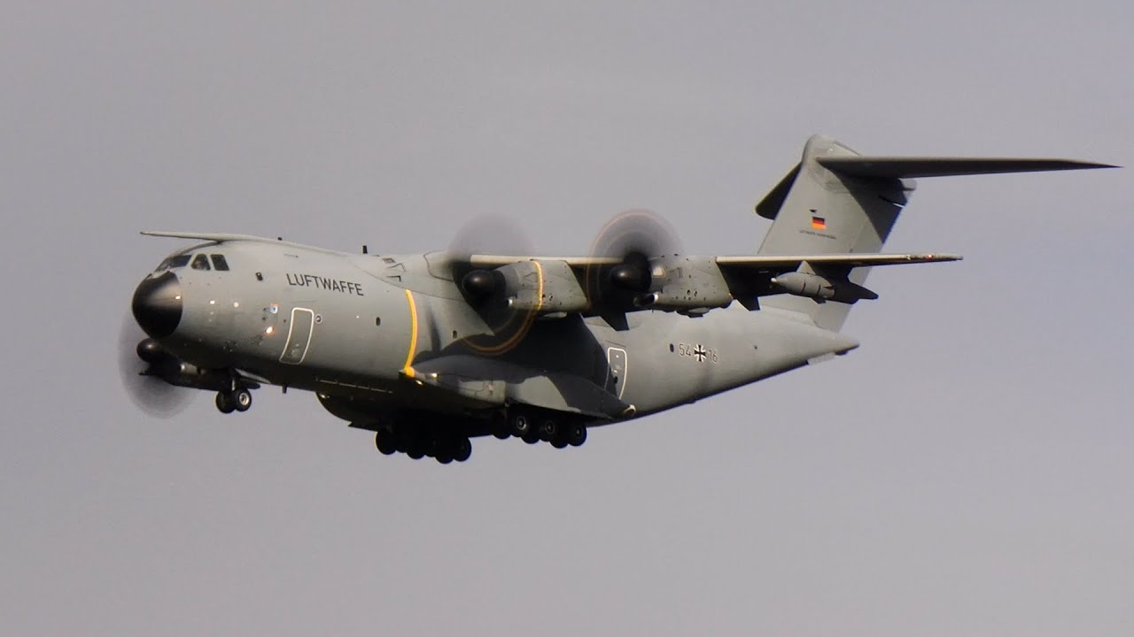 Airbus A400M Atlas (GAF162) Landing and Taxi at Eindhoven (EIN)