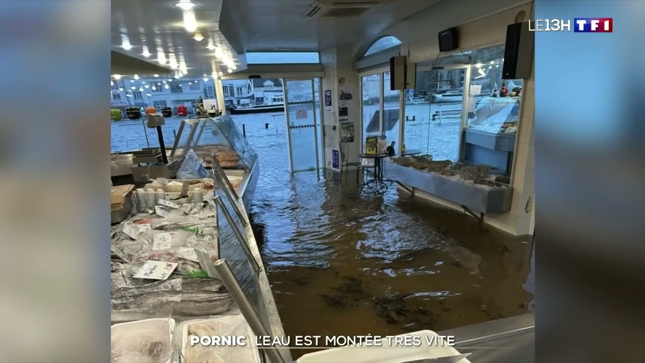A Quimper et Pornic, rues et commerces inondés