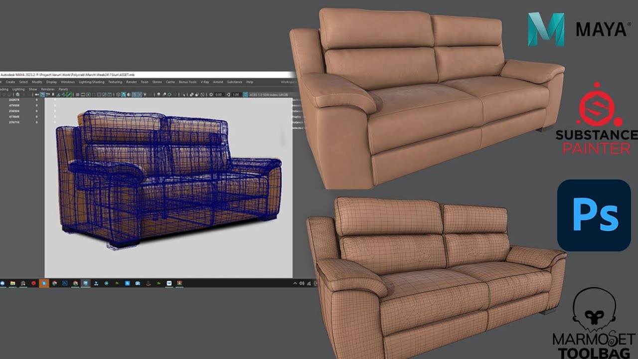 Create a Realistic Sofa in Maya Basic Tutorial Part 2