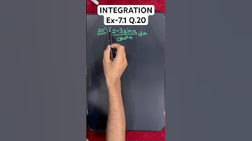INTEGRATION EXERCISE-7.1 Q NO-20 #integration #class12 #chapter7class12thmath  #integral #integrals