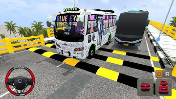 Blue Eye Bus with A Typhoon Mini Bus Mod For Bussid - Bus Game - Bus Simulator Indonesia Gameplay 