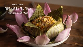 📗 CƠM HẤP LÁ SEN CHAY – Công thức, Cách làm, nấu Chả chay – Thích nấu ăn