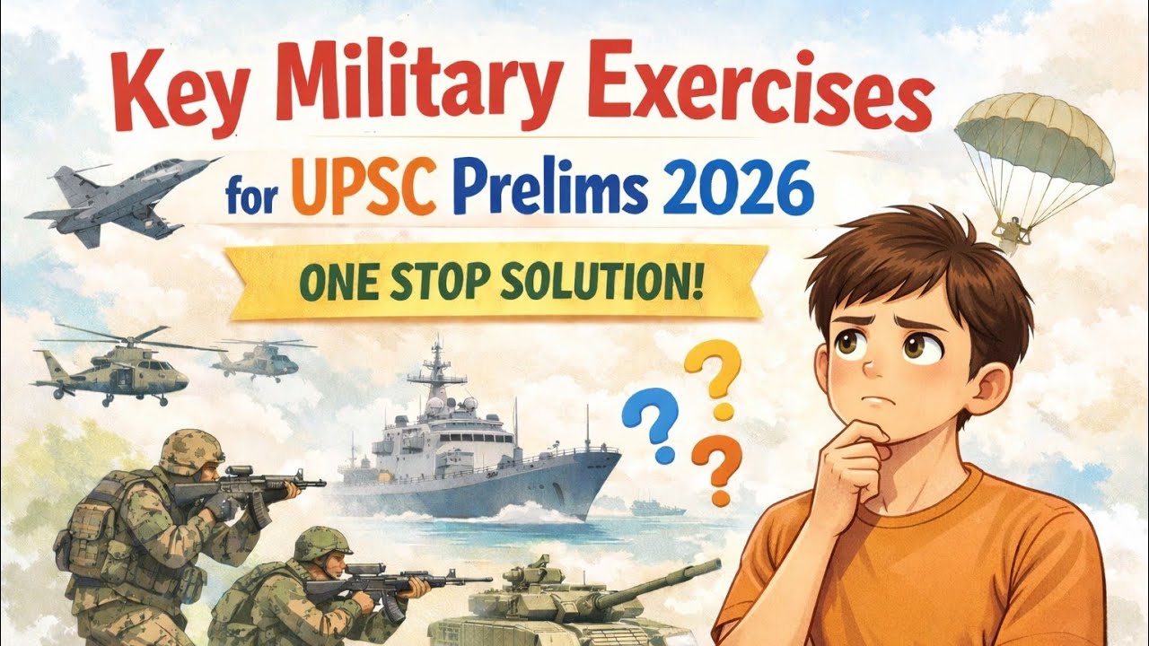 Key Military Exercises for UPSC Prelims 2026 #dailycurrentaffairs 
