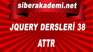 38. Gün - JQuery Dersleri  38 - Attr