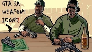 gta san andreas weapons icons | for all weapons!