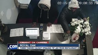 Tip jar thieves caught on tape
