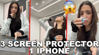 ASMR NEWMARTINA REMOVE 3 HORRIBLE SCREEN PROTECTOR on 1 IPHONE