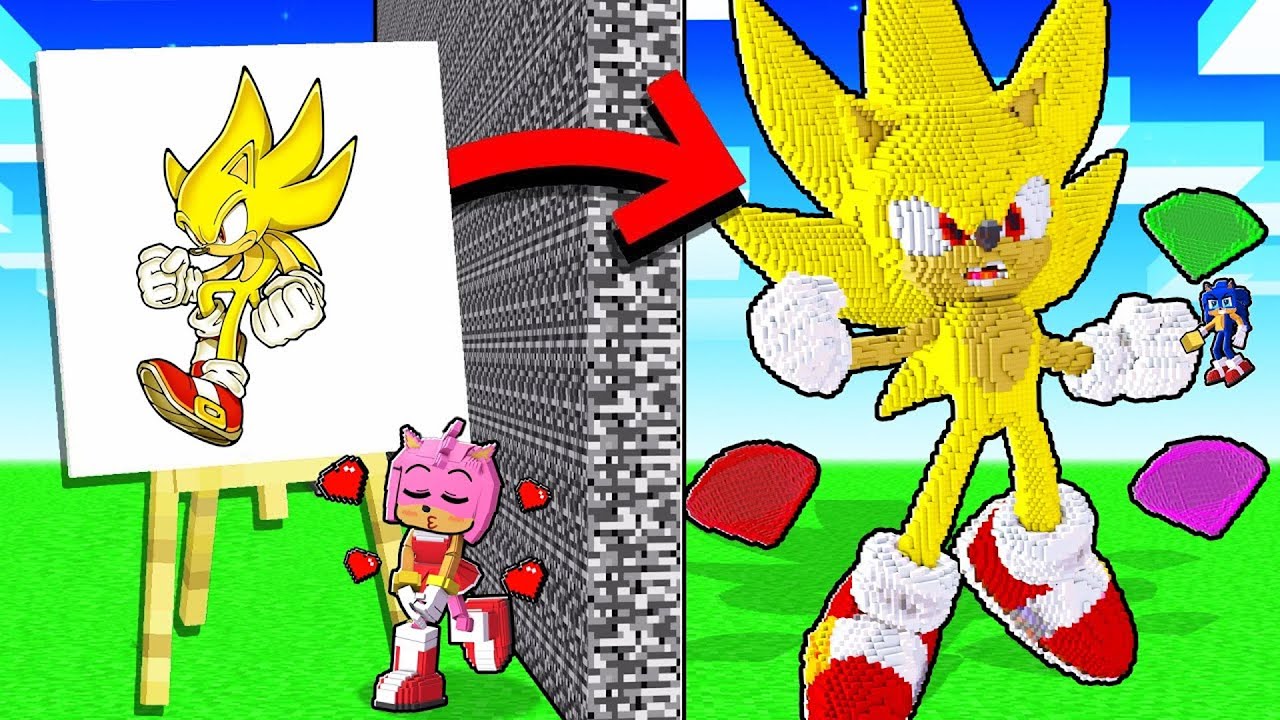 I CHEATED Using //DRAW in a SUPER SONIC Build Battle Against Amy!