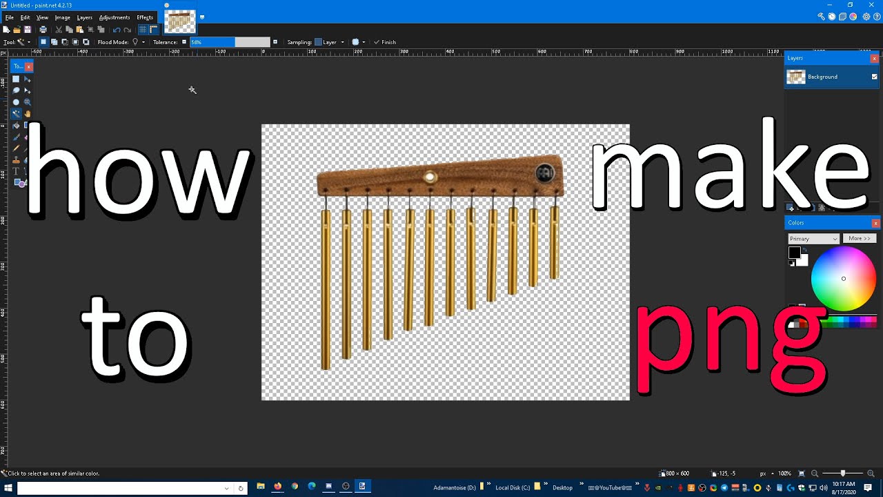 How to make an image a png, For Free. (with paint.net)