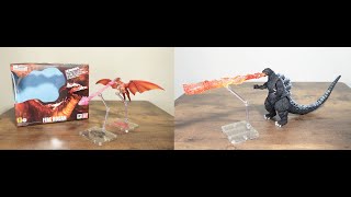 S.H. Monsterarts Fire Rodan Heisei Era Plus Godzilla Red Spiral Heat Beam Unboxing & Reviews