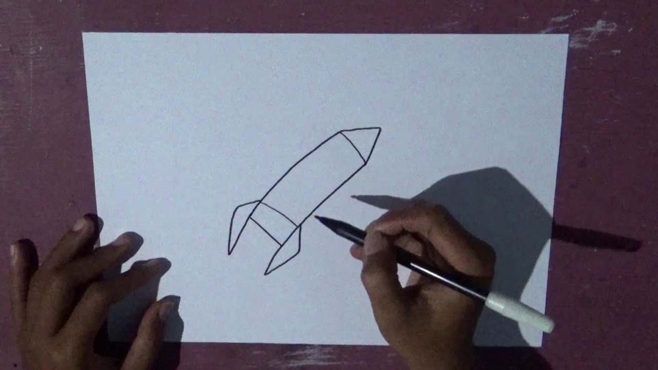 cara menggambar roket / how to draw a rocket - YouTube