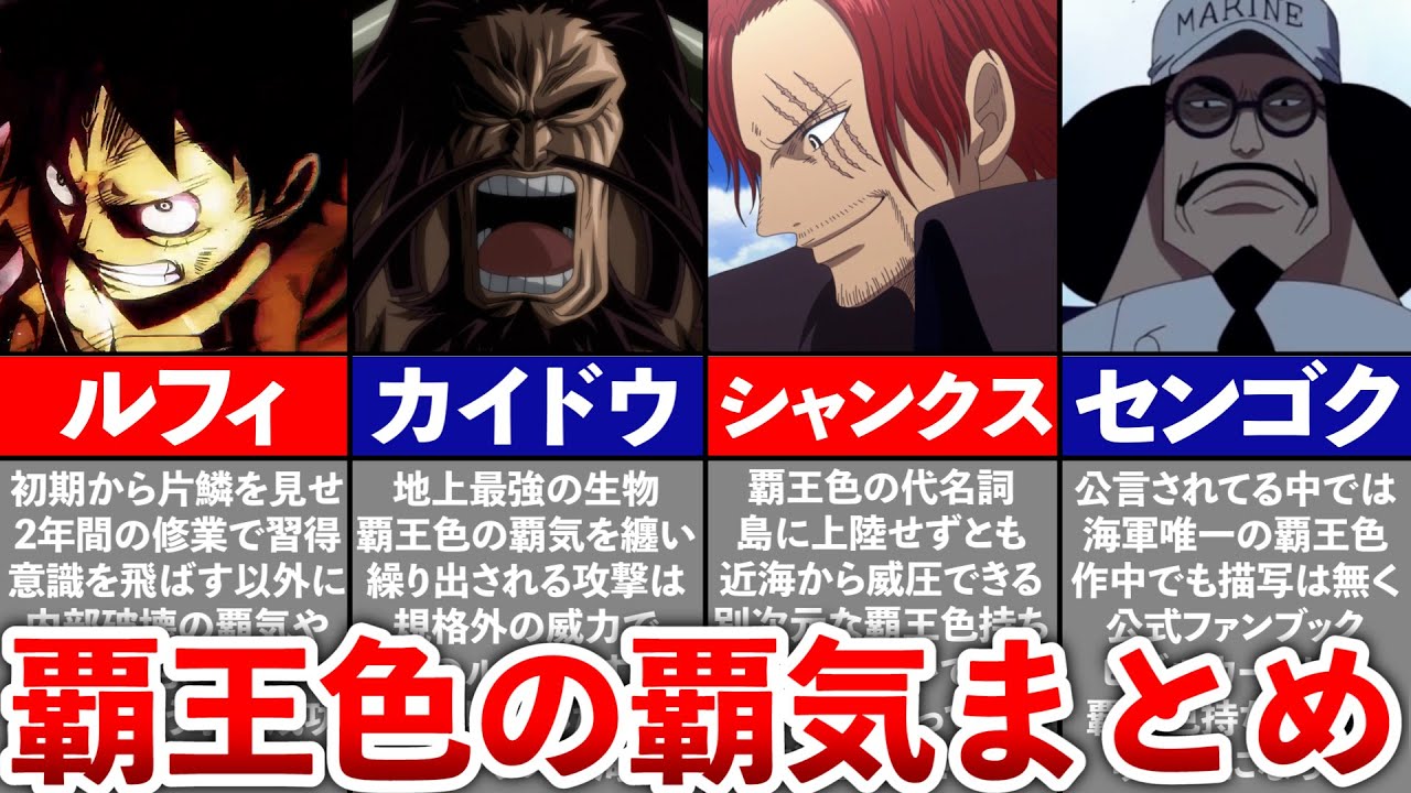 【ONEPIECE】覇王色の覇気まとめ - YouTube