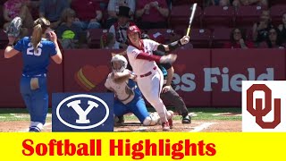BYU vs #2 Oklahoma Softball Game 3 Highlights, April 13 2024