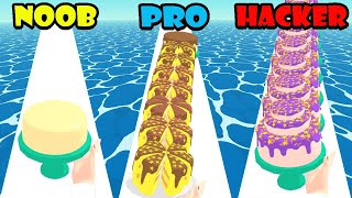 Noob vs Pro vs Hacker ~ Cake Stack! All Gameplay Levels Update Android & iOS