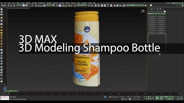 3D Max Speed Modeling. texturing of a shampoo bottle