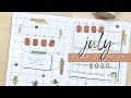 PLAN WITH ME | July 2020 | Bullet Journal Setup - Green Plants on a Grid Board