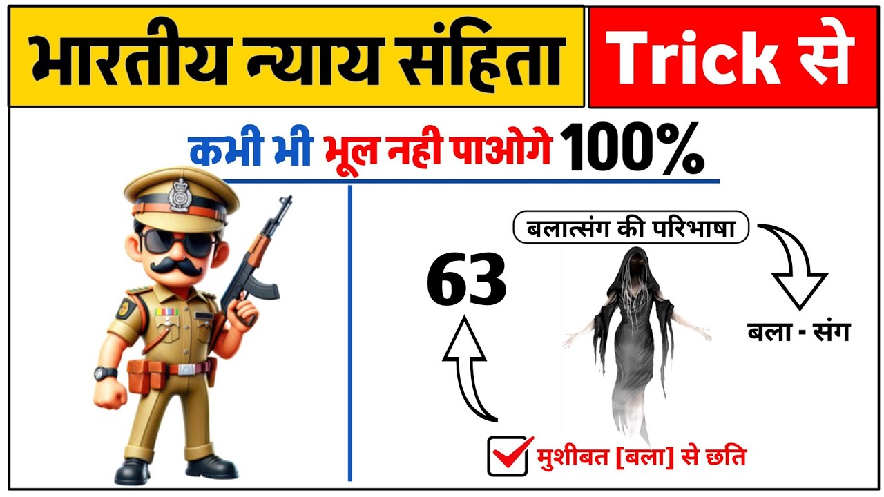 भारतीय न्याय संहिता 2023 (BNS) | IPC से BNS Trick | सभी धाराएँ आसान ट्रिक से | UPSI SI