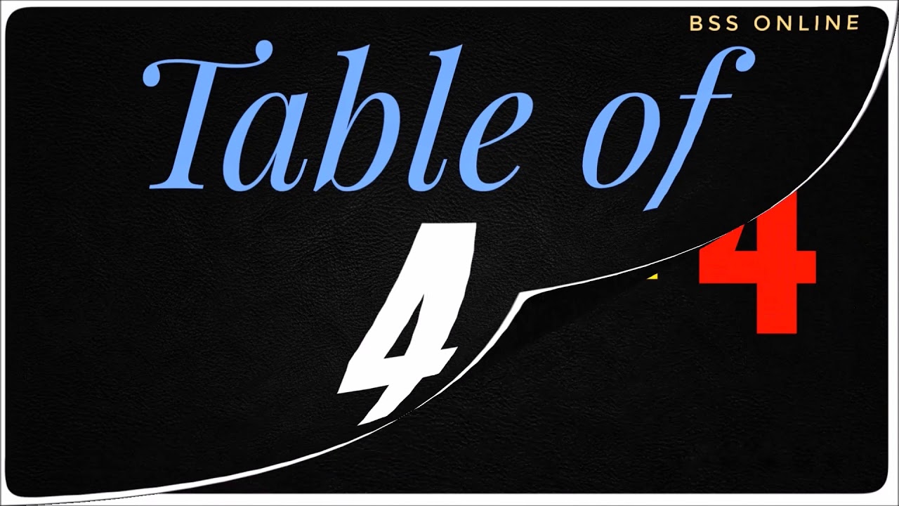 Table table of 4 multiplication table of 4 learn table of four 4 1 