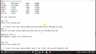 ORACLE SQL- 3.insert row into table