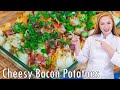 The BEST Cheesy Garlic & Bacon Potatoes Recipe!! Perfect for Potlucks, BBQ's & Picnics