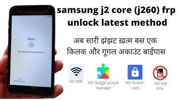 Samsung Galaxy J2 Core (SM-J260F/G) Frp Bypass/Unlock Only 1 Click |latast trick frp bypass j260f/g