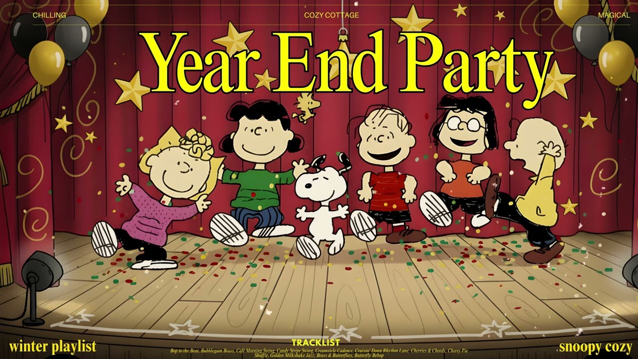 Snoopy Happy Year End Party with Gang ✨ Jazz Playlist for Good Old Day Memory