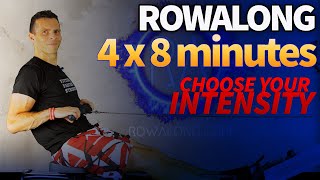 35 Minute Rowing Workout - 4x8 Min Intervals for All Fitness Levels | RowAlong