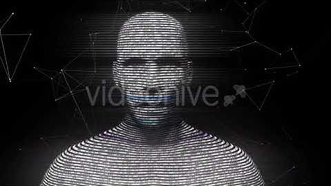 A Digital Virtual Man Generated From Binary Code | Motion Graphics - Envato elements
