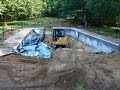 In ground swimming pool demolition time lapse